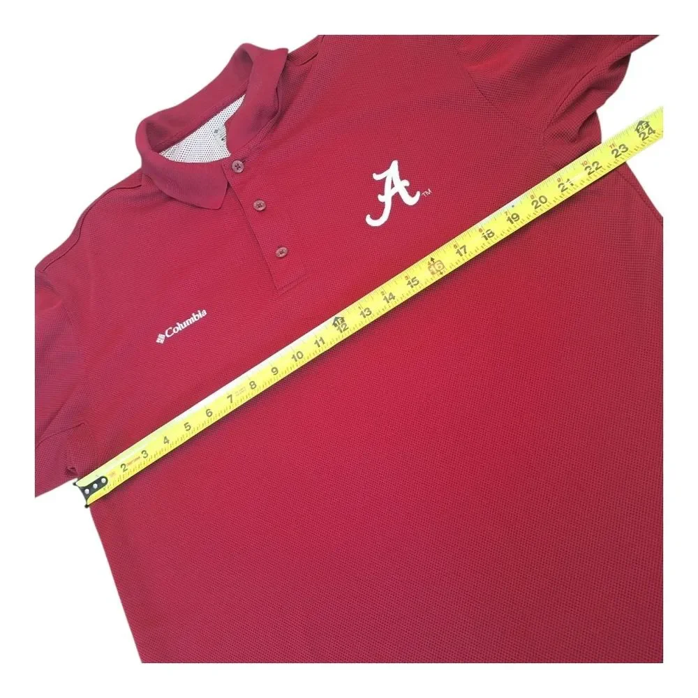 Columbia Red Polo PFG Fishing Shirt Golf Omni Shade Alabama Crimson Tide Men's M